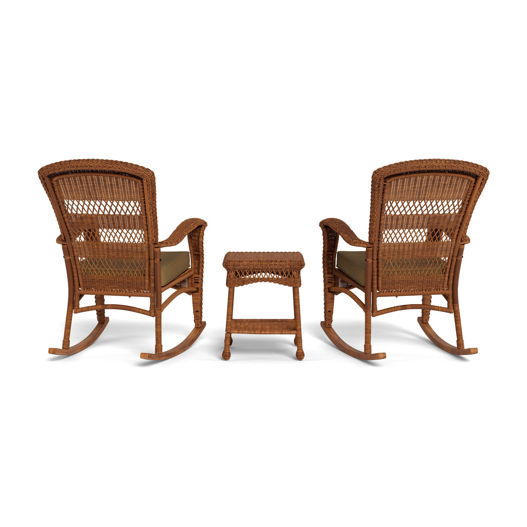 Ensemble de 3 chaises à bascule d'extérieur en osier ambré Portside Southwest