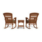 Ensemble de 3 chaises à bascule d'extérieur en osier ambré Portside Southwest