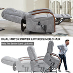 Fauteuil inclinable électrique en chenille à double moteur, position infinie, jusqu'à 350 lb, avec massage thermique et mécanisme de mouvement robuste