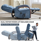 Fauteuil inclinable électrique en chenille à double moteur, position infinie, jusqu'à 350 lb, avec massage thermique et mécanisme de mouvement robuste