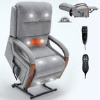 Fauteuil inclinable électrique en chenille à double moteur, position infinie, jusqu'à 350 lb, avec massage thermique et mécanisme de mouvement robuste