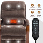 Fauteuil inclinable électrique en chenille à double moteur, position infinie, jusqu'à 350 lb, avec massage thermique et mécanisme de mouvement robuste