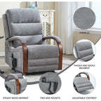 Fauteuil inclinable électrique en chenille à double moteur, position infinie, jusqu'à 350 lb, avec massage thermique et mécanisme de mouvement robuste