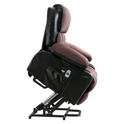 Fauteuil de massage électrique releveur pour personnes âgées, avec fonctions chauffantes et vibrantes, cuir polaire et port USB