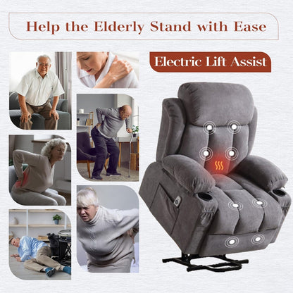 Fauteuils releveurs électriques, fauteuils inclinables, massage thermique, port USB, télécommande