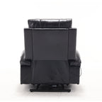 Fauteuil inclinable électrique avec releveur, massage et chauffage, avec siège large, poches latérales, porte-gobelets et minuterie pour personnes âgées
