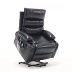 Fauteuil inclinable électrique avec releveur, massage et chauffage, avec siège large, poches latérales, porte-gobelets et minuterie pour personnes âgées