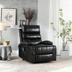 Fauteuil inclinable électrique avec releveur, massage et chauffage, avec siège large, poches latérales, porte-gobelets et minuterie pour personnes âgées