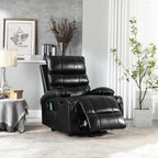 Fauteuil inclinable électrique avec releveur, massage et chauffage, avec siège large, poches latérales, porte-gobelets et minuterie pour personnes âgées