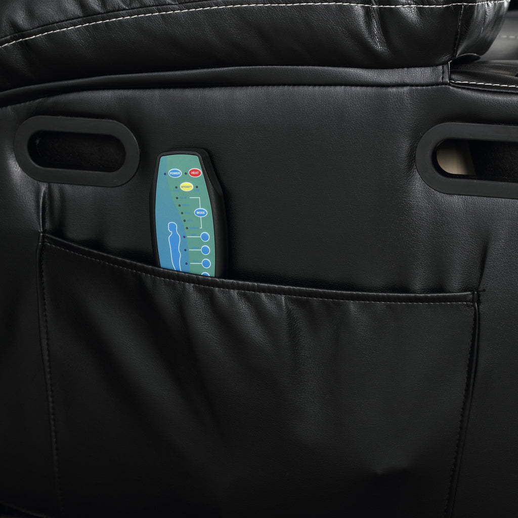 Fauteuil inclinable électrique avec releveur, massage et chauffage, avec siège large, poches latérales, porte-gobelets et minuterie pour personnes âgées