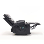 Fauteuil inclinable électrique avec releveur, massage et chauffage, avec siège large, poches latérales, porte-gobelets et minuterie pour personnes âgées