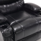 Fauteuil inclinable électrique avec releveur, massage et chauffage, avec siège large, poches latérales, porte-gobelets et minuterie pour personnes âgées