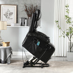 Fauteuil inclinable électrique avec releveur, massage et chauffage, avec siège large, poches latérales, porte-gobelets et minuterie pour personnes âgées