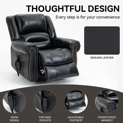Fauteuil inclinable électrique à relevage électrique, massage thermique, double moteur, positions infinies, jusqu'à 350 lb, mécanisme de mouvement robuste avec ports USB