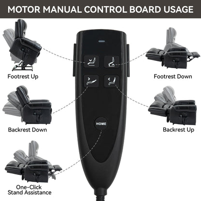 Fauteuil inclinable électrique à relevage électrique, massage thermique, double moteur, positions infinies, jusqu'à 350 lb, mécanisme de mouvement robuste avec ports USB