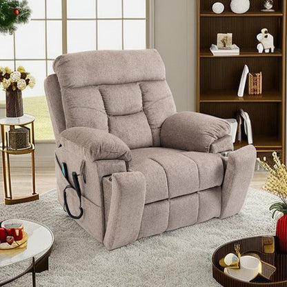 Fauteuil inclinable électrique avec relevage, massage et chauffage, fauteuil inclinable à double moteur, fauteuil inclinable électrique avec porte-gobelets et poche, 400 lb