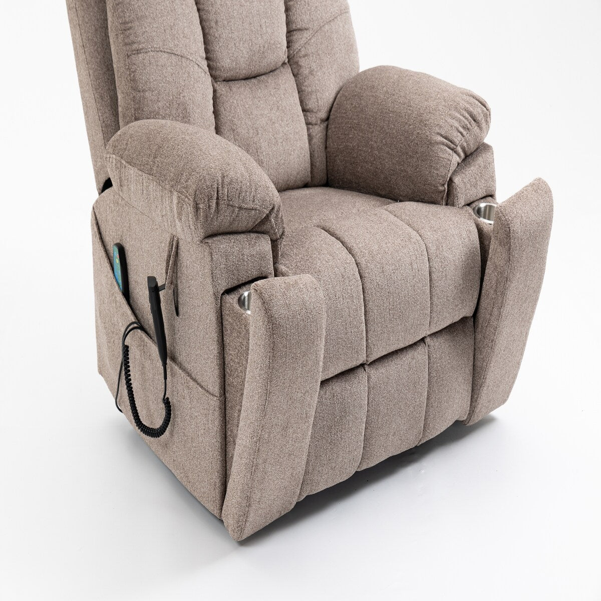 Fauteuil inclinable électrique avec relevage, massage et chauffage, fauteuil inclinable à double moteur, fauteuil inclinable électrique avec porte-gobelets et poche, 400 lb