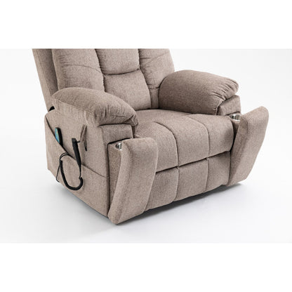 Fauteuil inclinable électrique avec relevage, massage et chauffage, fauteuil inclinable à double moteur, fauteuil inclinable électrique avec porte-gobelets et poche, 400 lb