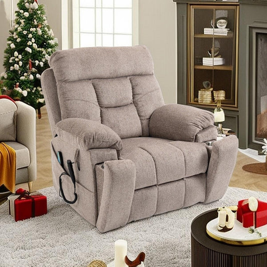 Fauteuil inclinable électrique avec relevage, massage et chauffage, fauteuil inclinable à double moteur, fauteuil inclinable électrique avec porte-gobelets et poche, 400 lb