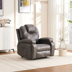 Fauteuil inclinable électrique rembourré, large et massant, mécanisme d'inclinaison robuste et sécurisé avec poches latérales