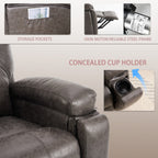 Fauteuil inclinable électrique rembourré, large et massant, mécanisme d'inclinaison robuste et sécurisé avec poches latérales