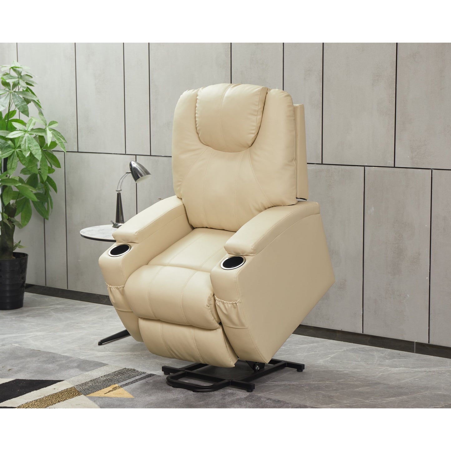 Fauteuil inclinable électrique en cuir synthétique pour personnes âgées