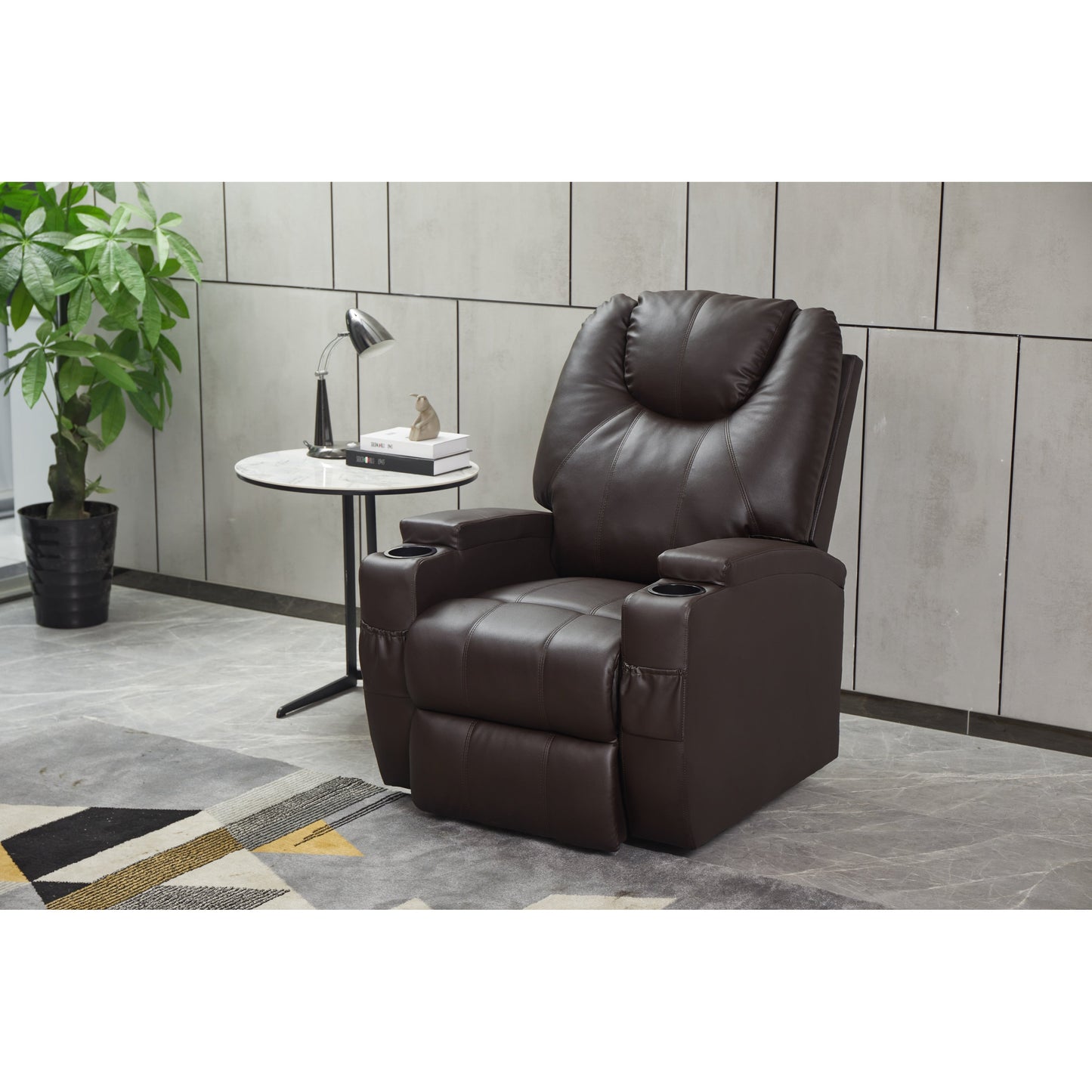 Fauteuil inclinable électrique en cuir synthétique pour personnes âgées