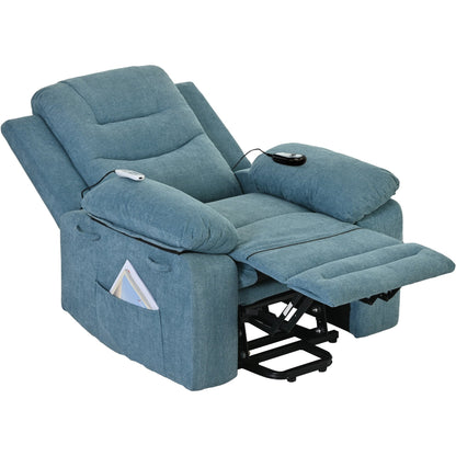 Fauteuil inclinable électrique pour personnes âgées, fonctions de massage et de chauffage réglables, inclinaison infinie, poche latérale