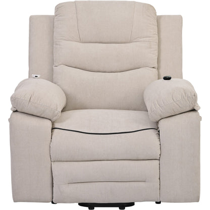 Fauteuil inclinable électrique pour personnes âgées, fonctions de massage et de chauffage réglables, inclinaison infinie, poche latérale