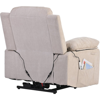 Fauteuil inclinable électrique pour personnes âgées, fonctions de massage et de chauffage réglables, inclinaison infinie, poche latérale