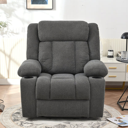 Fauteuil inclinable électrique pour personnes âgées, canapé simple classique, siège home cinéma avec 2 porte-gobelets, poches latérales, télécommande