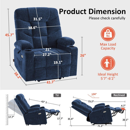 Fauteuil inclinable électrique pour personnes âgées, tissu