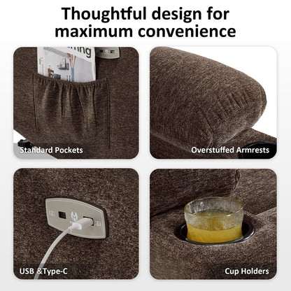 Fauteuil inclinable électrique pour personnes âgées, tissu