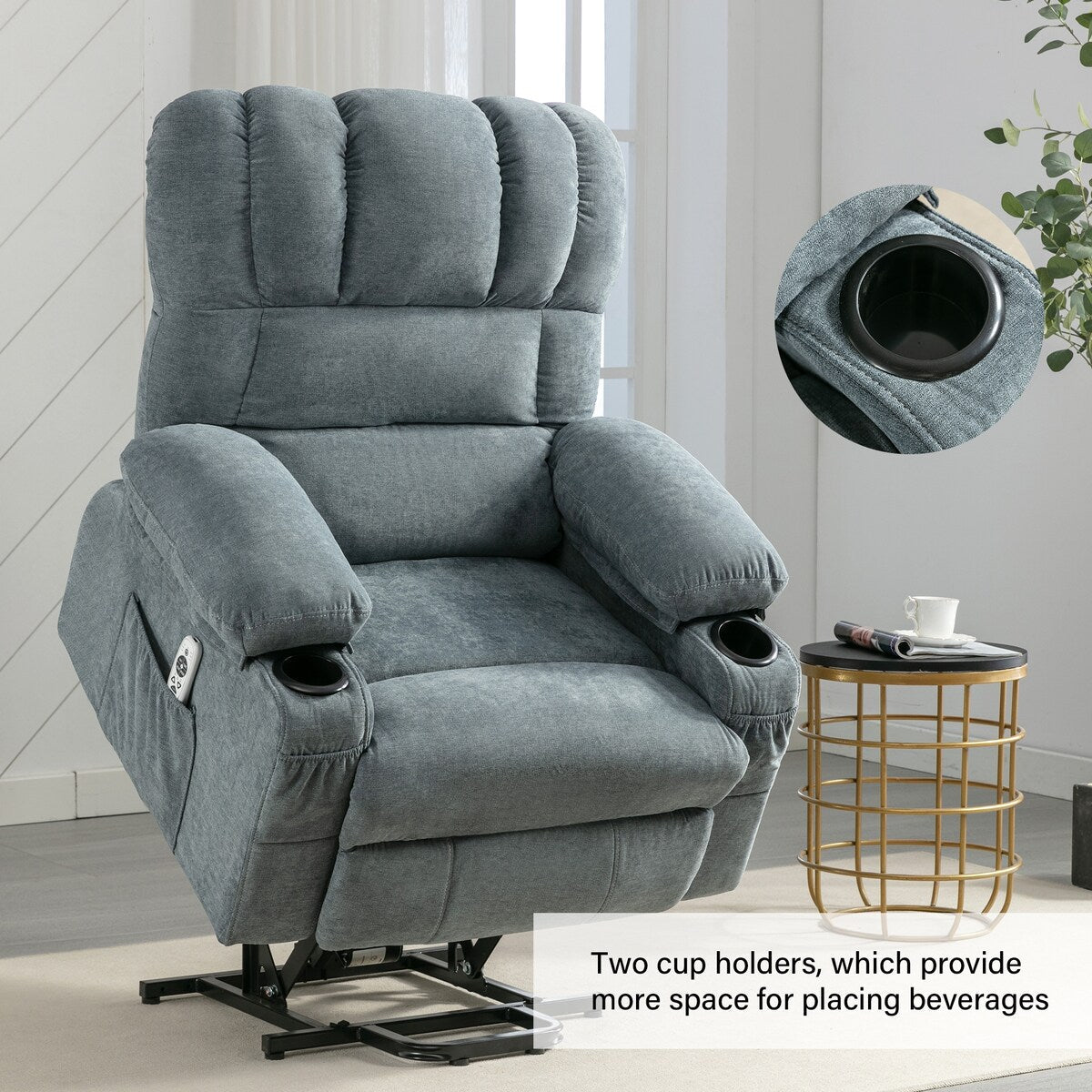 Fauteuil inclinable électrique pour personnes âgées, fauteuil inclinable avec massage thermique