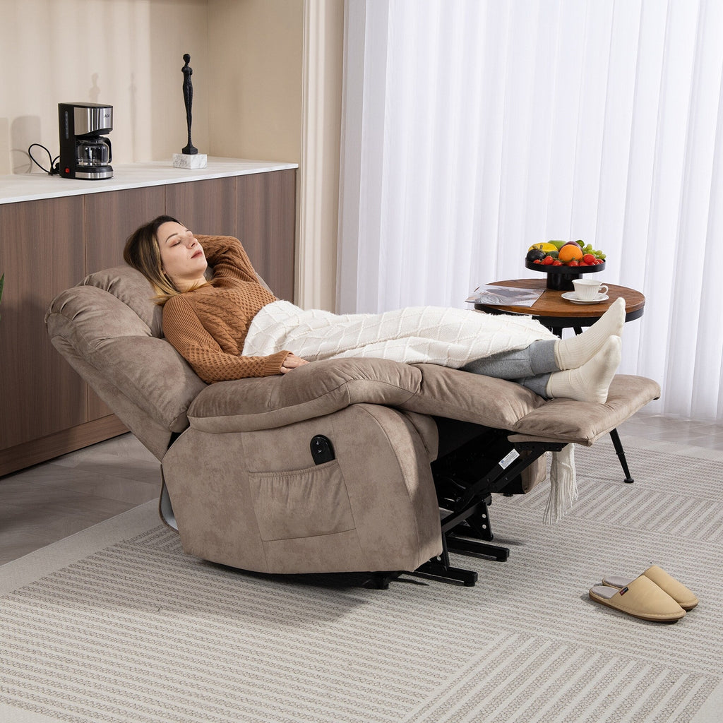 Fauteuil inclinable électrique pour personnes âgées : fauteuil inclinable robuste avec mécanisme de mouvement de sécurité et rembourrage confortable