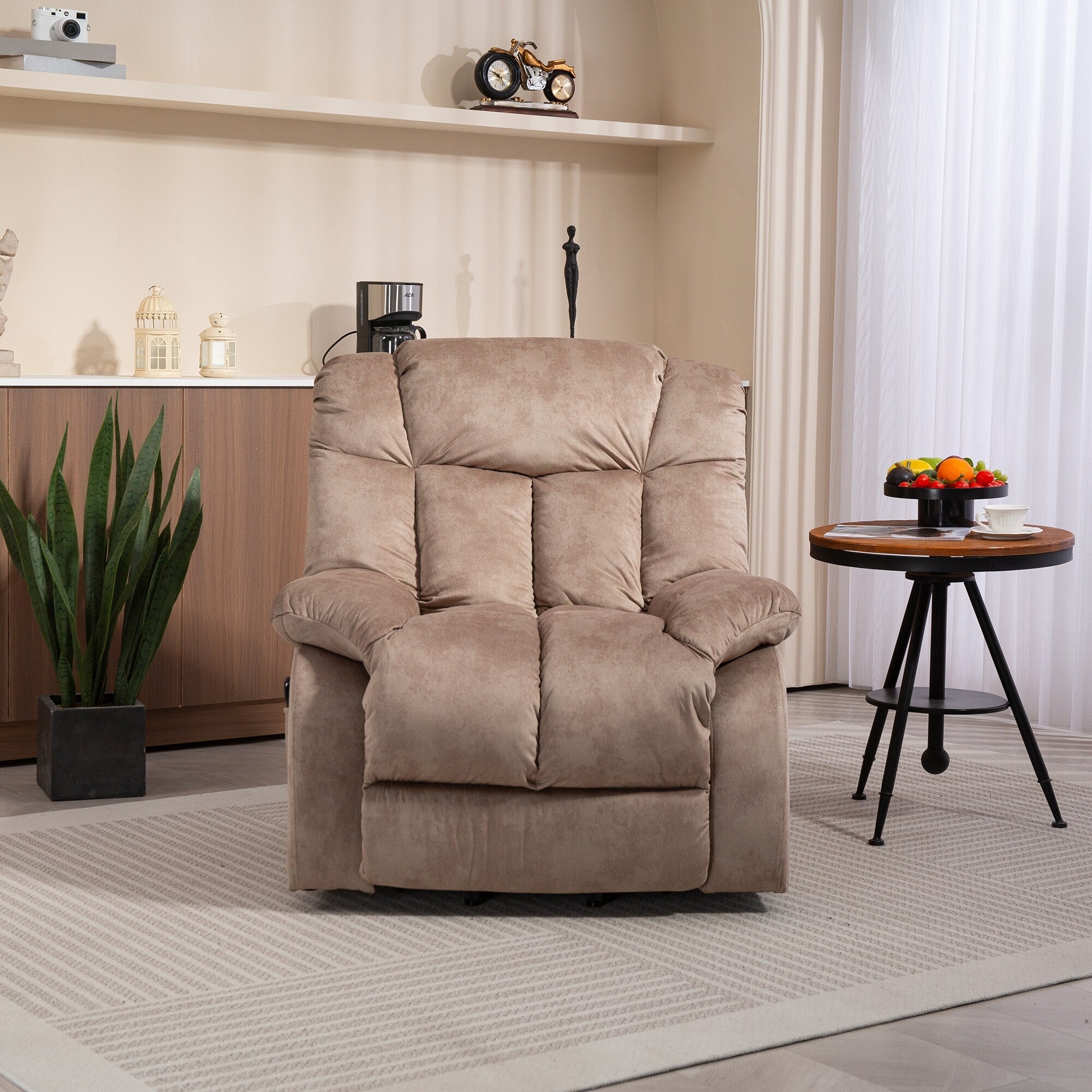 Fauteuil inclinable électrique pour personnes âgées : fauteuil inclinable robuste avec mécanisme de mouvement de sécurité et rembourrage confortable