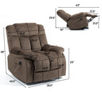 Fauteuil inclinable électrique pour personnes âgées : fauteuil inclinable robuste avec mécanisme de mouvement de sécurité et rembourrage confortable