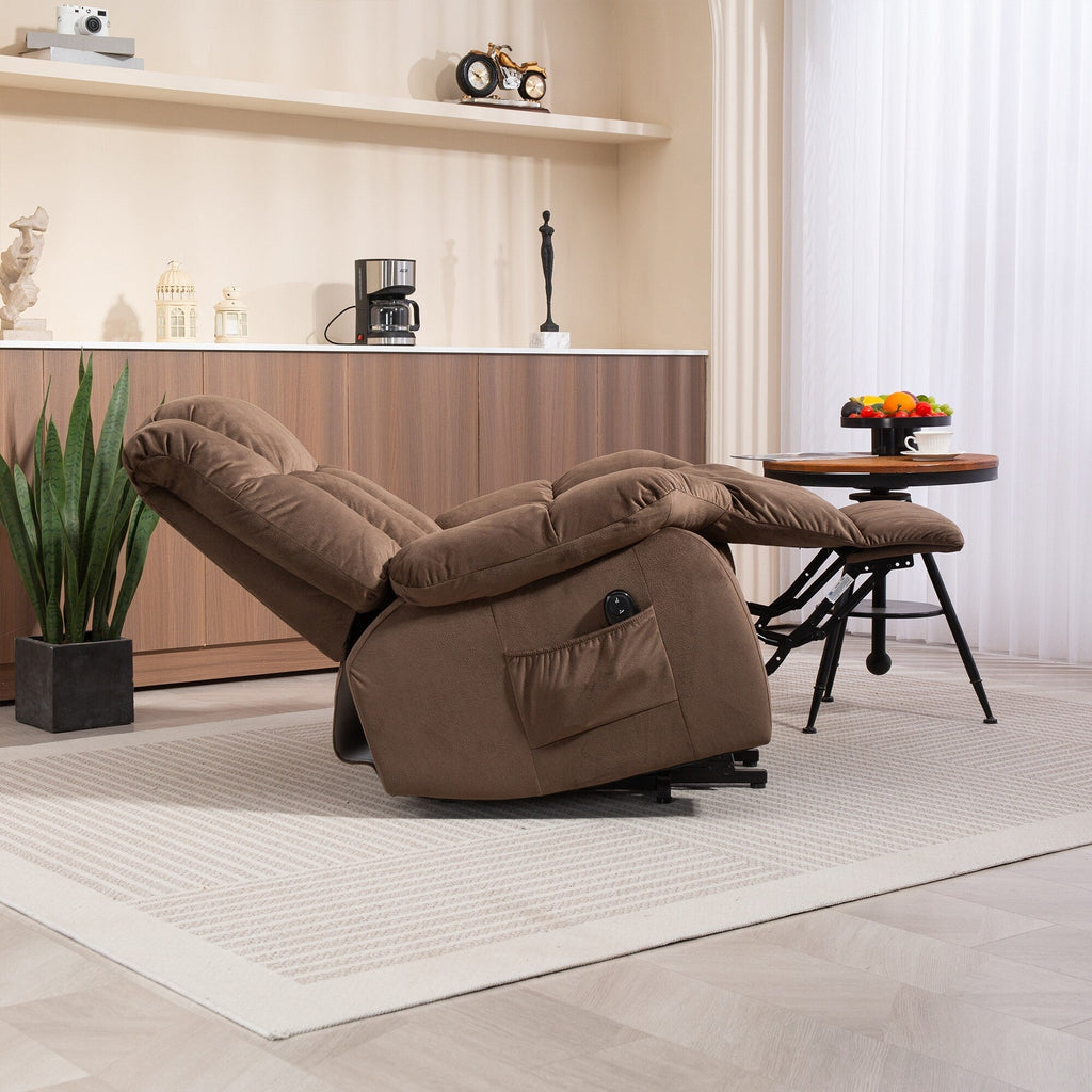 Fauteuil inclinable électrique pour personnes âgées : fauteuil inclinable robuste avec mécanisme de mouvement de sécurité et rembourrage confortable