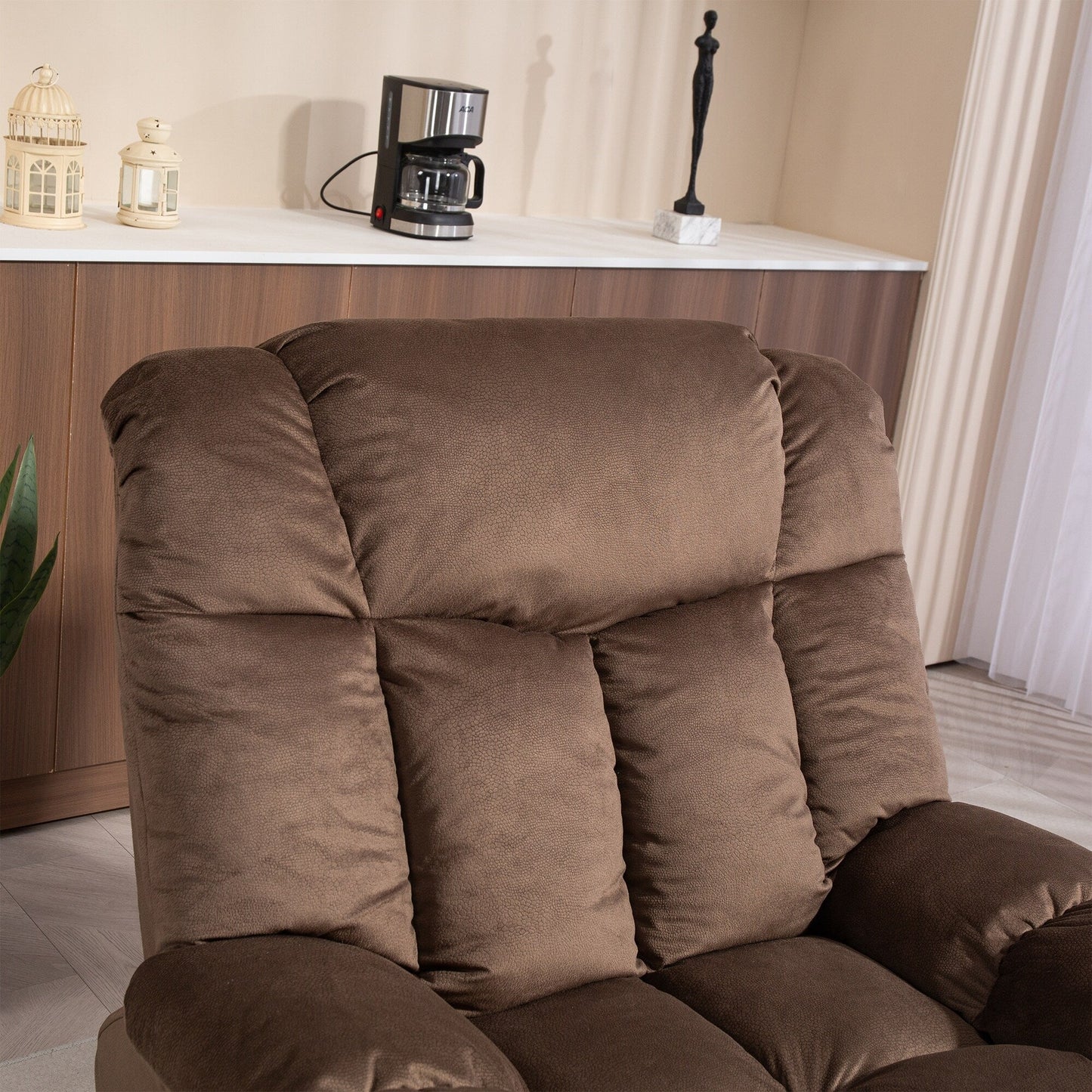 Fauteuil inclinable électrique pour personnes âgées : fauteuil inclinable robuste avec mécanisme de mouvement de sécurité et rembourrage confortable