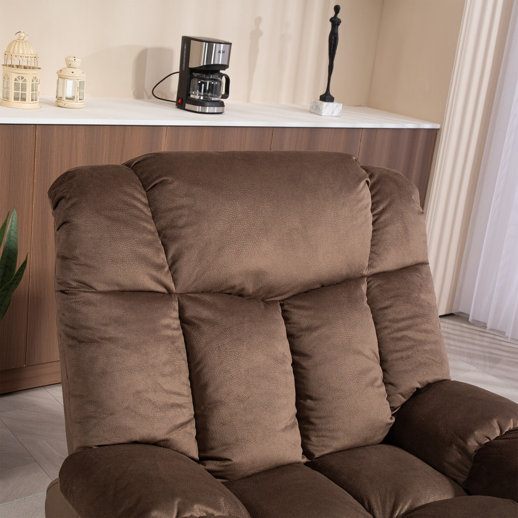 Fauteuil inclinable électrique pour personnes âgées : fauteuil inclinable robuste avec mécanisme de mouvement de sécurité et rembourrage confortable