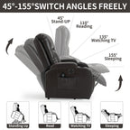 Fauteuil inclinable électrique avec massage en 8 points, chauffage lombaire, chargement USB, porte-gobelets et mécanisme robuste