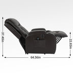 Fauteuil inclinable électrique avec massage en 8 points, chauffage lombaire, chargement USB, porte-gobelets et mécanisme robuste