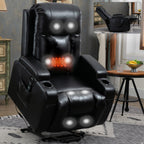 Fauteuil inclinable électrique avec massage en 8 points, chauffage lombaire, chargement USB, porte-gobelets et mécanisme robuste