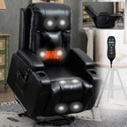 Fauteuil inclinable électrique avec massage en 8 points, chauffage lombaire, chargement USB, porte-gobelets et mécanisme robuste