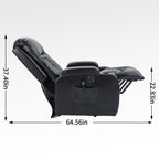 Fauteuil inclinable électrique avec massage en 8 points, chauffage lombaire, chargement USB, porte-gobelets et mécanisme robuste