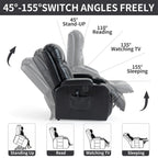 Fauteuil inclinable électrique avec massage en 8 points, chauffage lombaire, chargement USB, porte-gobelets et mécanisme robuste