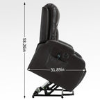 Fauteuil inclinable électrique avec massage en 8 points, chauffage lombaire, chargement USB, porte-gobelets et mécanisme robuste