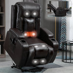 Fauteuil inclinable électrique avec massage en 8 points, chauffage lombaire, chargement USB, porte-gobelets et mécanisme robuste