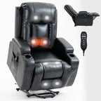 Fauteuil inclinable électrique avec massage en 8 points, chauffage lombaire, chargement USB, porte-gobelets et mécanisme robuste