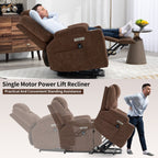 Fauteuil inclinable électrique avec massage par vibrations à 8 points, chauffage lombaire, deux ports USB et porte-gobelets en acier inoxydable
